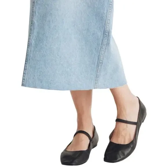 NWD Madewell The Greta Ballet Flat Size 8 True Black Leather - Picture 2 of 12